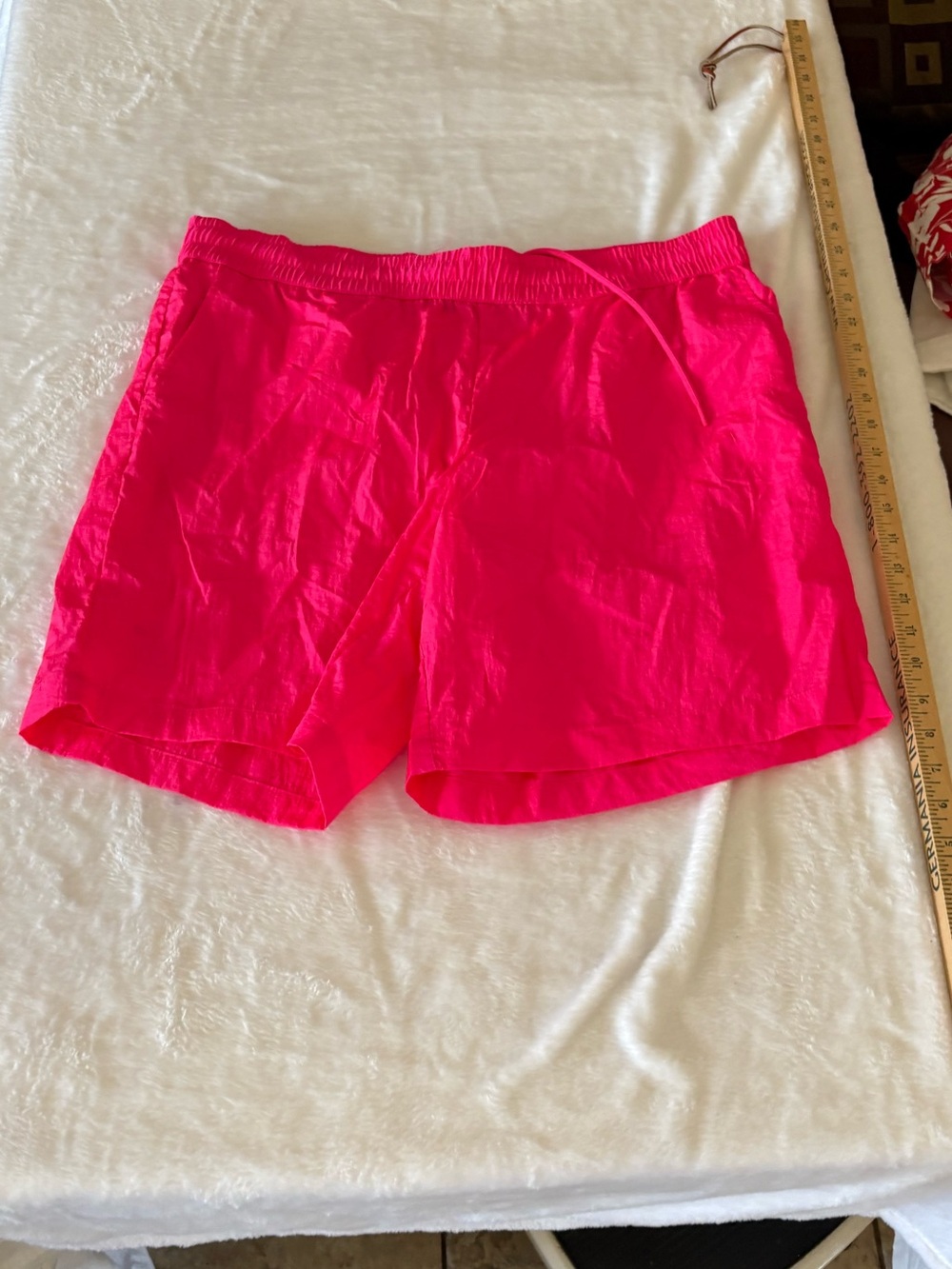 Women's Athletic Shorts in Bright Pink with Elastic Draw Waist